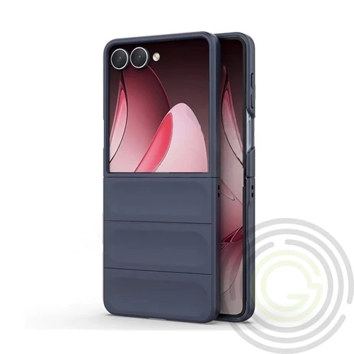Samsung Galaxy Z Flip7 Műanyag telefonvédő (ütésállóság, kameravédő, 3D) SÖTÉTKÉK