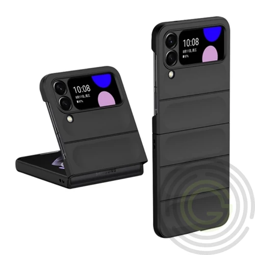 Samsung Galaxy Z Flip7 Műanyag telefonvédő (ütésállóság, kameravédő, 3D) SÖTÉTSZÜRKE