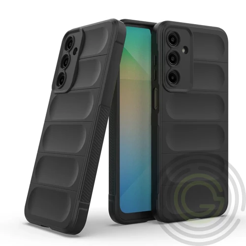 Szilikon telefonvédő (ütésállóság, kameravédő, 3D) FEKETE - Samsung Galaxy A17 5G