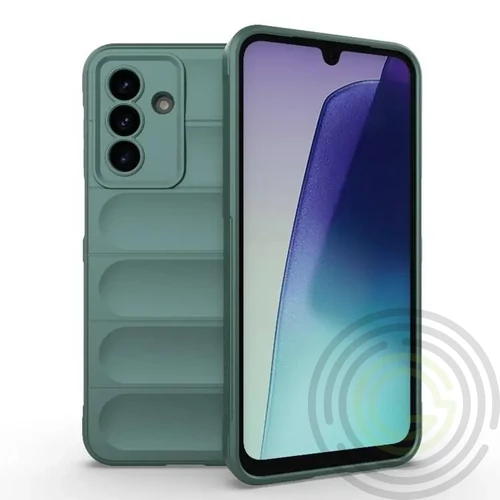 Szilikon telefonvédő (ütésállóság, kameravédő, 3D) SÖTÉTZÖLD - Samsung Galaxy A17 5G