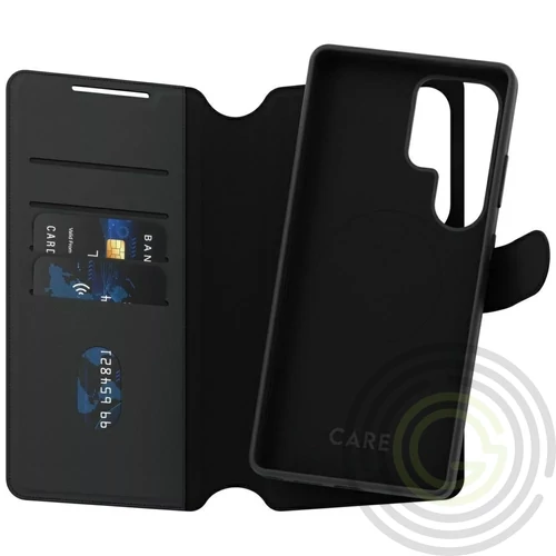 PANZERGLASS CARE TANGO TWO-IN-ONE tok álló, bőr hatású Samsung Galaxy S25 Ultra Fekete