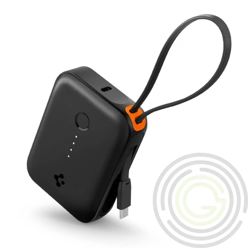 SPIGEN vésztöltő USB+Type-C aljzat (10000mAh, 30W, PD gyorstöltő, LED jelzés + fix Type-C kábel