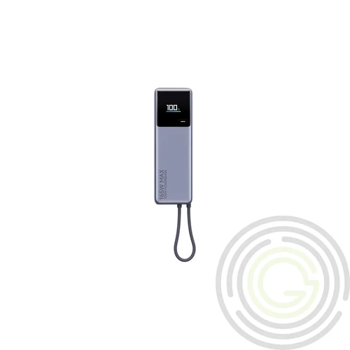 XIAOMI vésztöltő Type-C aljzat (10000mAh, 165W, gyorstöltő + fix Type-C kábel) SÖTÉTSZÜRKE
