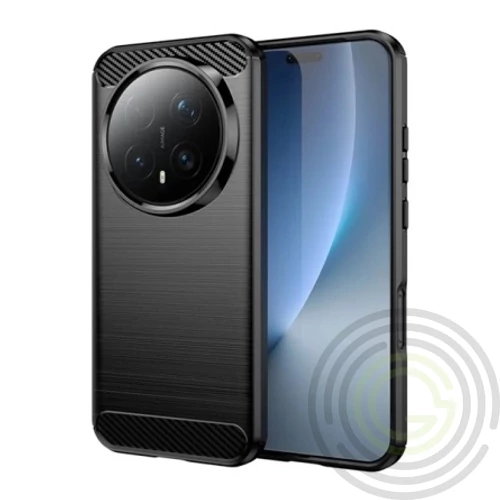 Szilikon telefonvédő szálcsiszolt carbon minta FEKETE - Honor Magic 8 pro