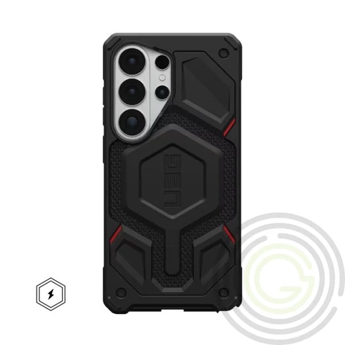 UAG MONARCH PRO Samsung S26 Ultra telefonvédő (erős ütésállóság, textil minta, MagSafe) FEKETE