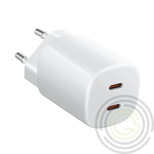 XIAOMI hálózati töltő 2 Type-C aljzat (45W, GaN, PD gyorstöltő 3.0) FEHÉR