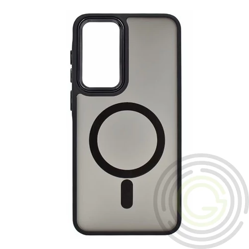 Szilikon telefonvédő (ütésállóság, műanyag hátlap, kameravédő, MagSafe) FEKETE - Honor 600 Lite