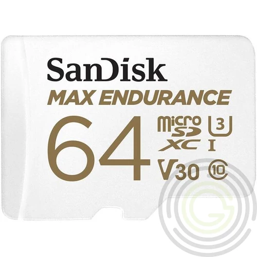 SanDisk microSDXC Max Endurance 64GB (V30/U3/Cl.10/R100/W40) + SD adapter