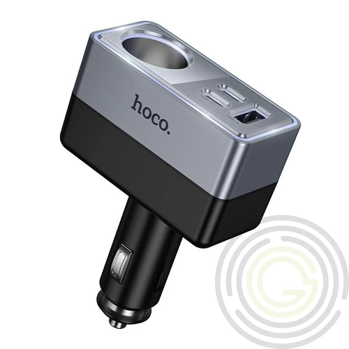 HOCO Z65A szivargyújtó adapter (elosztó, szivargyújtó+USB+2 Type-C aljzat, 165W, PD gyorstöltés 3.0)
