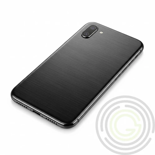 GIZMOprotect fekete szálcsiszolt fém mintás telefon hátlapi fólia