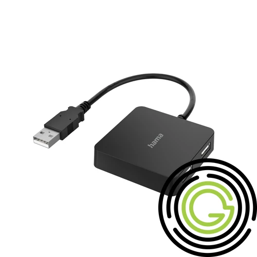USB 2.0 HUB BUSPOWERED 1:4, FEKETE V2