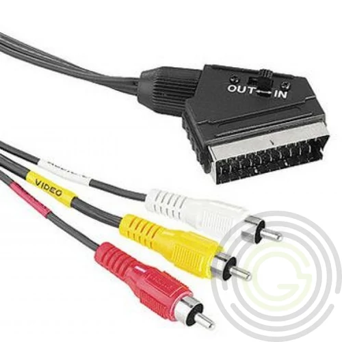 Hama Videó-kábel, Scart-dugasz - 3 RCA-dugasz (Videó/sztereó-audió), 1,5 m