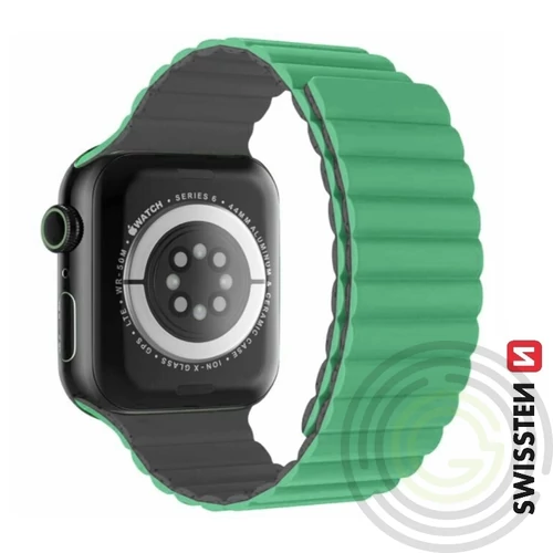 Apple Watch mágneses szilikon szíj 38/40/41 mm, zöld/szürke