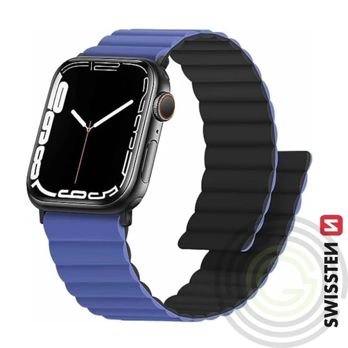 Apple Watch mágneses szilikon szíj 38/40/41 mm, kék/fekete