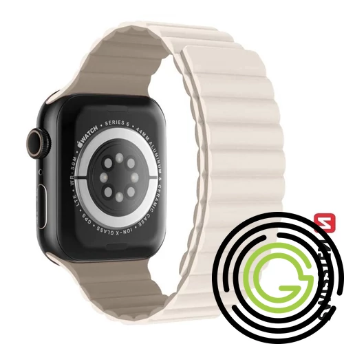 Swissten Apple Watch mágneses szilikon szíj 42/44/45/49 mm, fehér/cappuccino