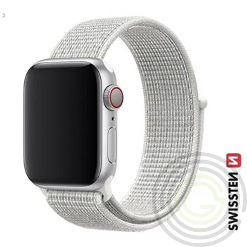 Apple Watch tépőzáras nylon szíj 42/44/45/49 mm, fehér