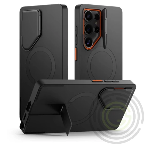 TECH-PROTECT Kevlar Aura MagSafe Samsung Galaxy S25 Ultra készülékhez tok fekete/narancssárga