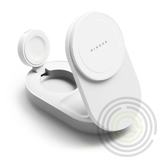 RINGKE QI2.2 25W 3IN1 mágneses MagSafe vezeték nélküli összecsukható töltő fehér
