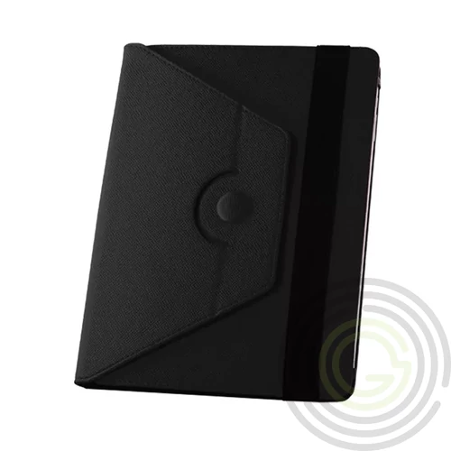 Univerzális 8" 360 fokban forgatható műbőr tablet tok fekete