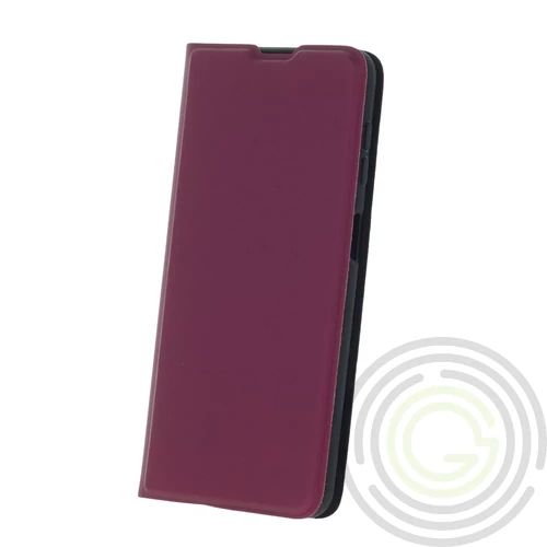 Smart Soft Apple iPhone 15 (6.1) oldalra nyíló mágneses könyv tok szilikon belsővel burgundy
