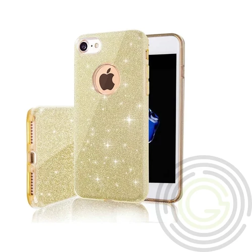 Glitter (3in1) - Apple iPhone 15 (6.1) arany szilikon tok