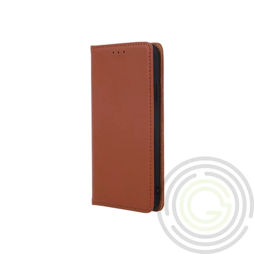 Genuine Leather Apple iPhone 13/14 (6.1) oldalra nyíló mágneses bőrhatású könyv tok szilikon