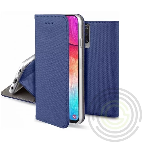 Smart magnet Xiaomi Redmi Note 14 Pro 4G oldalra nyíló mágneses könyv tok szilikon belsővel sötétkék