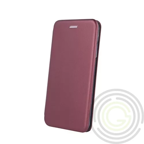 Forcell Elegance Samsung A06 4G oldalra nyíló mágneses könyv tok szilikon belsővel burgundi