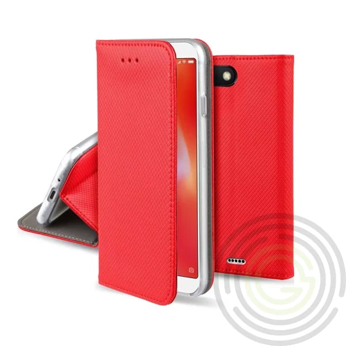 Smart magnet Honor Magic 7 Lite oldalra nyíló mágneses könyv tok szilikon belsővel piros