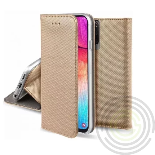 Smart magnet Honor Magic 7 Lite oldalra nyíló mágneses könyv tok szilikon belsővel arany