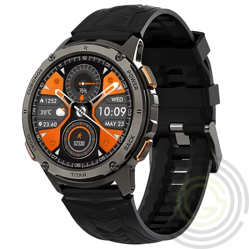 Maxcom FW110 Titan Chronos fémházas okosóra pulzus és vérnyomásmérővel fekete