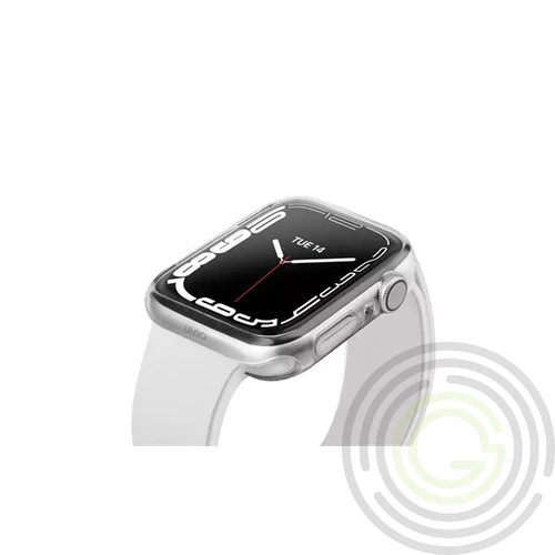 Uniq Glase Dual Pack Apple Watch S8/S7 45mm szilikon tok, átlátszó/fekete