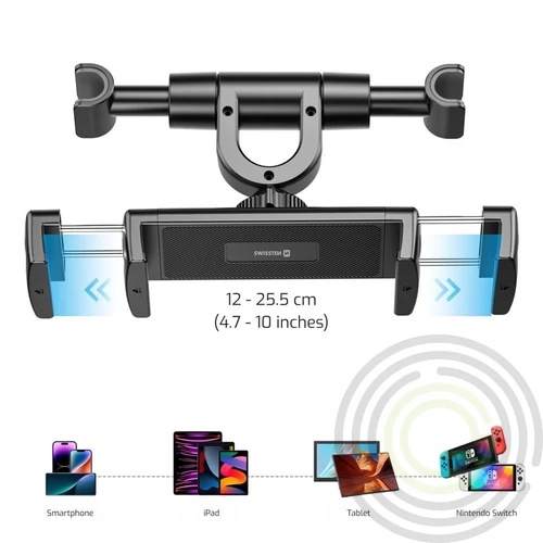 Swissten fejtámlára rögzíthető autós tablettartó S-Grip T2-OP