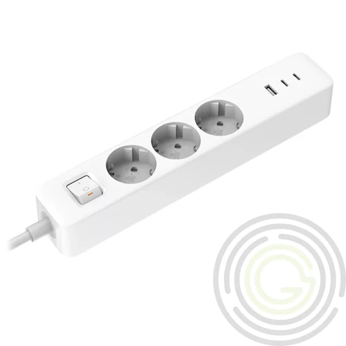 Xiaomi multifunkcióa hálózati elosztó 3 dugvilla, 1 USB-A 2 USB-C csatlakozóval 1,4m