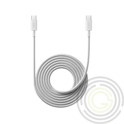 Xiaomi fehér USB Type-C - Type-C gyorstöltő szövetbevonatos adatkábel 2m 6A