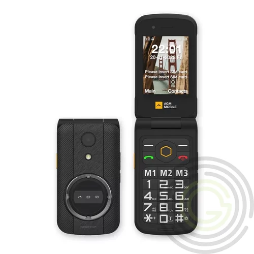AGM M8 Flip 4G ütés- és vízálló IP68 nagy gombos mobiltelefon vészhívóval, kártyafüggetlen
