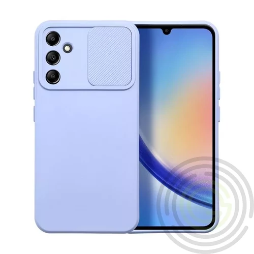 Slide Samsung Galaxy A34 5G, kameravédős szilikon tok, levendula
