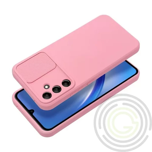 Slide Samsung Galaxy A34 5G, kameravédős szilikon tok, rózsaszín