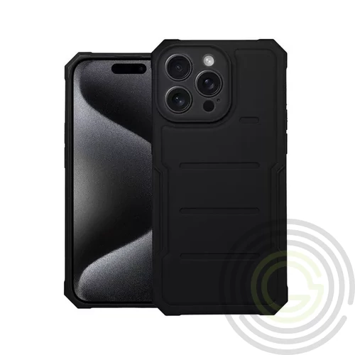 Heavy Duty Apple iPhone 15 Pro Max ütésálló szilikon tok, fekete