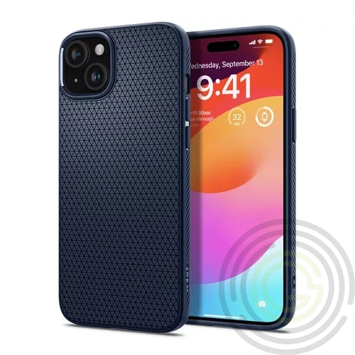Spigen Liquid Air Apple iPhone 15 tok, Navy Blue, kék