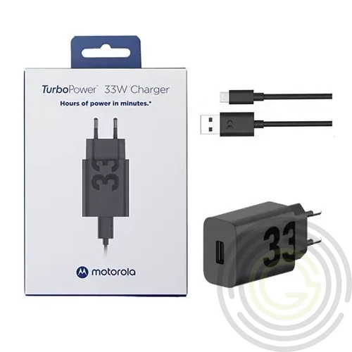 Motorola TurboPower (PG38C06448) fekete gyári hálózati töltő USB-C kábellel 3A 33W