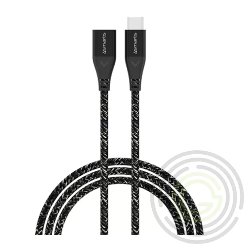 4smarts Extension USB / USB-C hosszabbító kábel / adapter, 60W, 1.5m, fekete / szürke