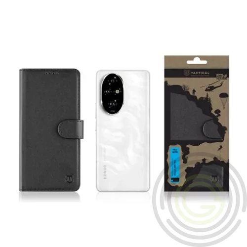 Tactical Field Notes Honor 200 Pro flip/oldalra nyíló tok, fekete