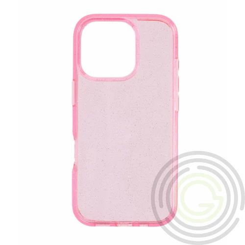 Iphone 16 Pro csillámos szilikon hátlap, Pink