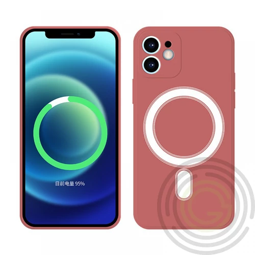 iPhone 12 Pro mágneses szilikon tok, Piros