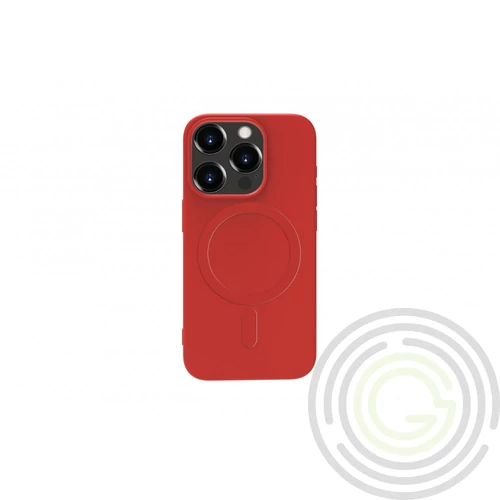 iPhone 15 Pro mágneses szilikon tok, Piros
