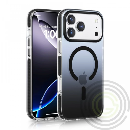 iPhone 17 Pro Max mágneses tok, Fekete-átlátszó