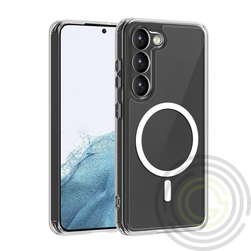 SAMSUNG S23 TPU+PC MÁGNESES SZILIKON TOK, ÁTLÁTSZÓ