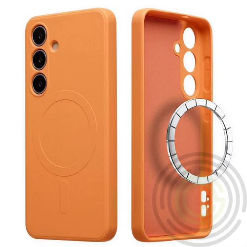 Samsung S26 TPU+PC mágneses szilikon tok narancs