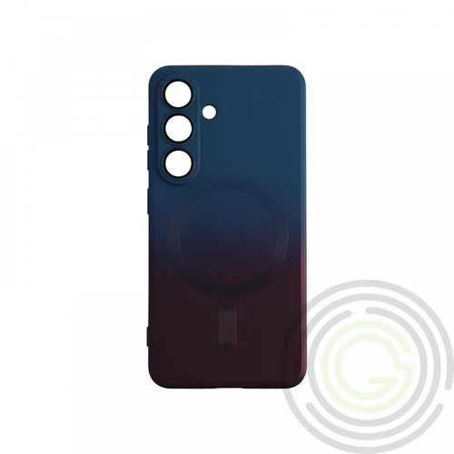 Samsung S25 mágneses design tok, Sötétkék-Pink